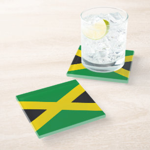 Jamaica vlag glazen onderzetter
