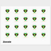 Jamaica Vlag Hart Ronde Sticker (Vel)