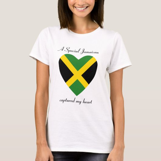 Jamaica Vlag Hart T-Shirt (Voorkant)