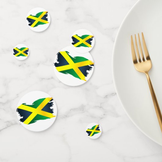 Jamaica vlag in gouden groen en zwart confetti (Groep)