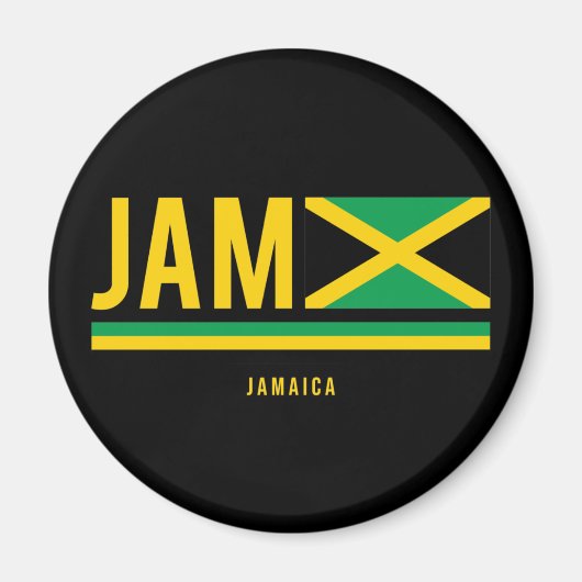 Jamaica-vlag ISO-code Alpha 3 Design Magnet (Voorkant)