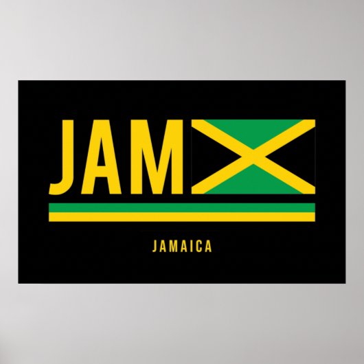 Jamaica-vlag ISO-code Alpha 3 Design Poster (Voorkant)