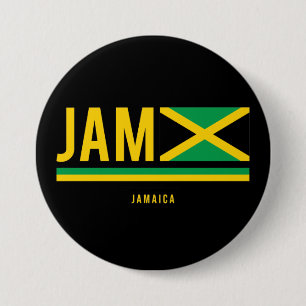 Jamaica-vlag ISO-code Alpha 3 Design Ronde Button 7,6 Cm