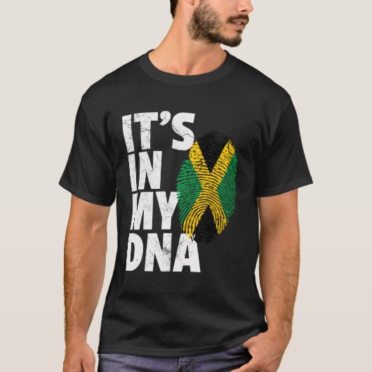 Jamaica Vlag Jamaicaanse Pride DNA-eiland T-shirt (Voorkant)