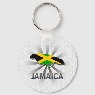 Jamaica Vlag Kaart 2.0 Sleutelhanger