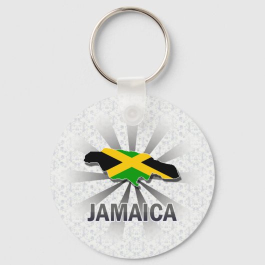Jamaica Vlag Kaart 2.0 Sleutelhanger (Voorkant)