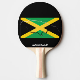 JAMAICA VLAG & KAART Gepersonaliseerd ZWART Tafeltennisbatje