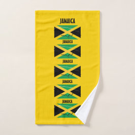 JAMAICA VLAG KAART OMTREK Gepersonaliseerd Geel Handdoek