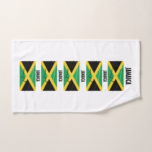 JAMAICA VLAG KAART OMTREK Gepersonaliseerd Wit Handdoek (Handdoek)