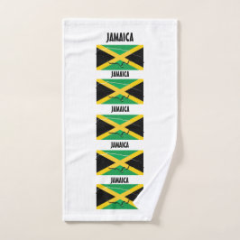 JAMAICA VLAG KAART OMTREK Gepersonaliseerd Wit Handdoek