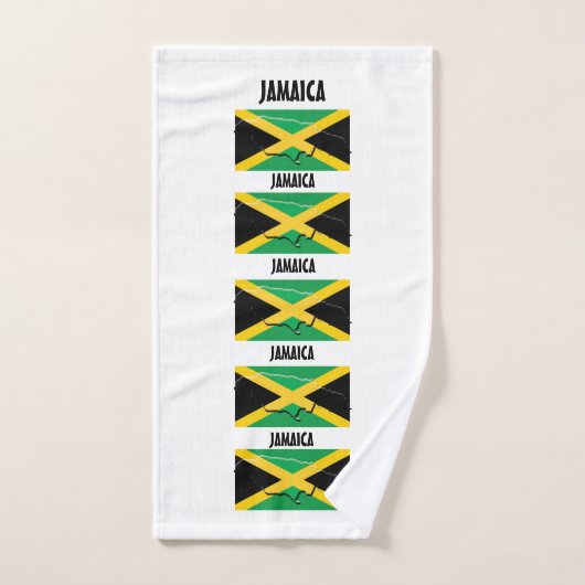 JAMAICA VLAG KAART OMTREK Gepersonaliseerd Wit Handdoek (Handdoek)
