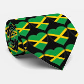 Jamaica vlag kleuren harten patroon stropdas (Opgerold)