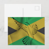 Jamaica vlag met een kolibrie briefkaart (Voorkant / Achterkant)