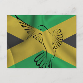Jamaica vlag met een kolibrie briefkaart