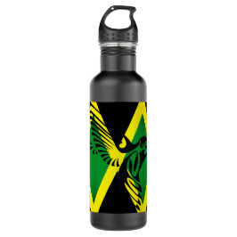 Jamaica vlag met Hummingbird 02 Waterfles