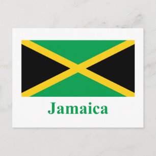 Jamaica vlag met naam briefkaart
