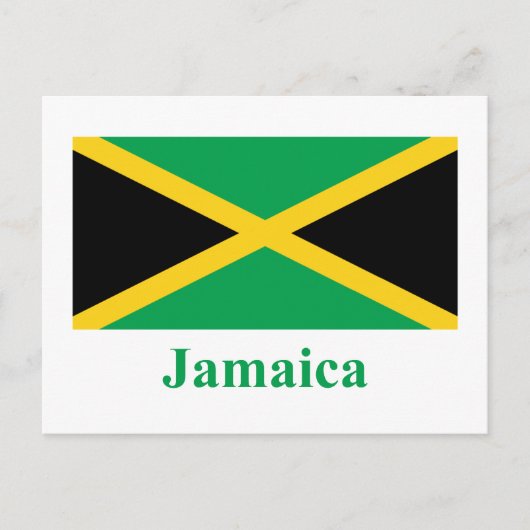 Jamaica vlag met naam briefkaart (Voorkant)