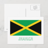 Jamaica vlag met naam briefkaart (Voorkant / Achterkant)