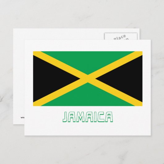Jamaica vlag met naam briefkaart (Voorkant / Achterkant)