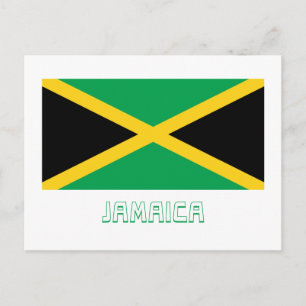 Jamaica vlag met naam briefkaart