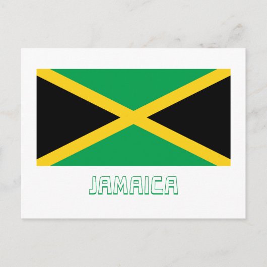 Jamaica vlag met naam briefkaart (Voorkant)