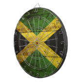Jamaica Vlag op de oude houten graan Dartbord (Voorkant Rechts)