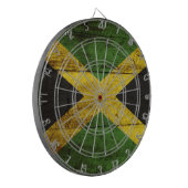 Jamaica Vlag op de oude houten graan Dartbord (Voorkant Links)