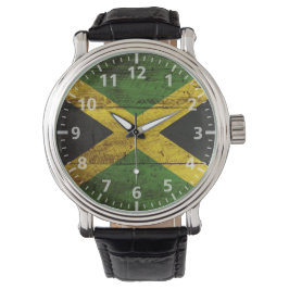 Jamaica Vlag op de oude houten graan Horloge