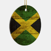 Jamaica Vlag op de oude houten graan Keramisch Ornament (Rechts)