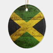 Jamaica Vlag op de oude houten graan Keramisch Ornament (Links)