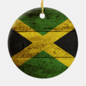 Jamaica Vlag op de oude houten graan Keramisch Ornament (Achterkant)