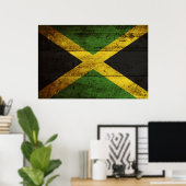 Jamaica Vlag op de oude houten graan Poster (Thuiskantoor)