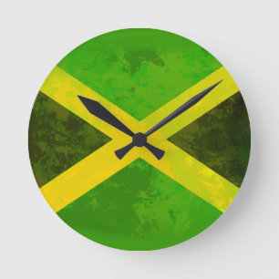 jamaica - vlag - reggae - wortels ronde klok