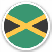 Jamaica Vlag Ronde Sticker (Voorkant)