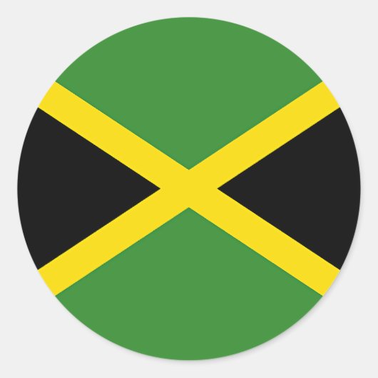 Jamaica vlag ronde sticker (Voorkant)