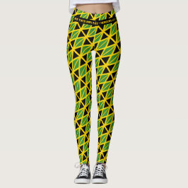 JAMAICA VLAG Schrift RUN UW RACE Gepersonaliseerd Leggings