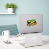 Jamaica Vlag Vakantie Vibes Rasta Island Sticker (Laptop op bureau)