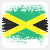 Jamaica vlag vierkante sticker (Voorkant)
