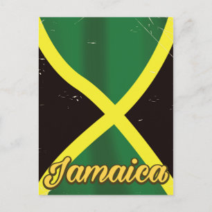 Jamaica vlag vintage poster briefkaart
