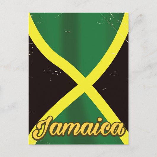 Jamaica vlag vintage poster briefkaart (Voorkant)