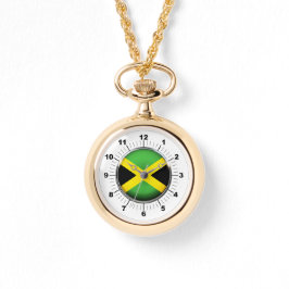 Jamaica Vlag Wraparound Gold Watch voor dames Horloge