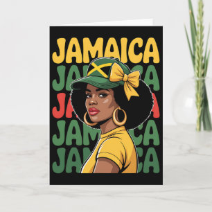 Jamaica Vrouw Meisje Jamaicaanse Vlag Vakantie Rei Kaart