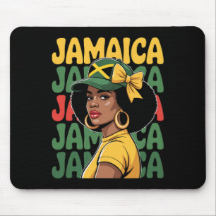 Jamaica Vrouw Meisje Jamaicaanse Vlag Vakantie Rei Muismat