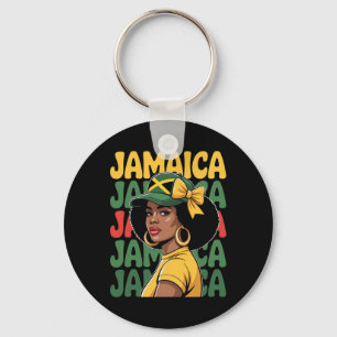 Jamaica Vrouwen Meisje Jamaicaanse Vlag Vakantie R Sleutelhanger