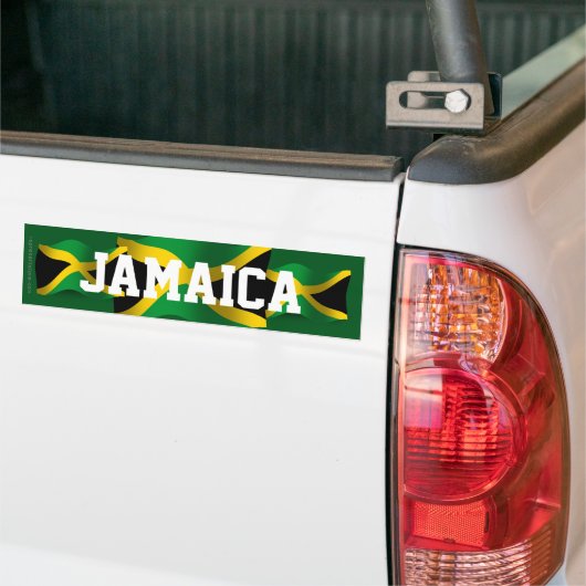 Jamaica Waving Flag Bumpersticker (Op Truck)
