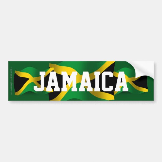 Jamaica Waving Flag Bumpersticker (Voorkant)