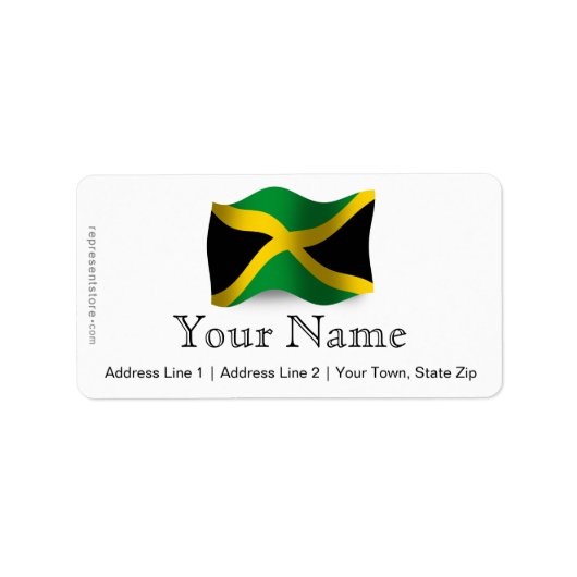 Jamaica Waving Flag Etiket (Voorkant)