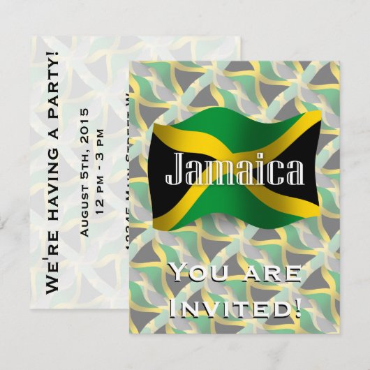 Jamaica Waving Flag Kaart (Voorkant / Achterkant)