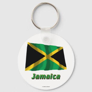 Jamaica Waving Flag met naam Sleutelhanger