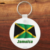 Jamaica Waving Flag met naam Sleutelhanger (Voorkant)